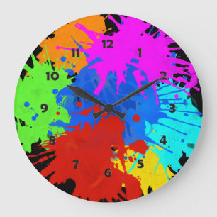 holiES - Splashes round 2 + your ideas Large Clock