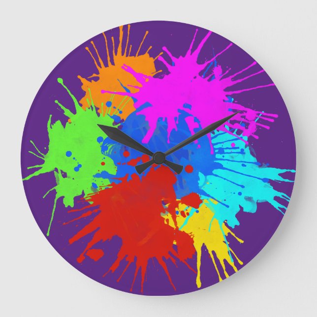 holiES - Splashes round 2 + your ideas Large Clock (Front)