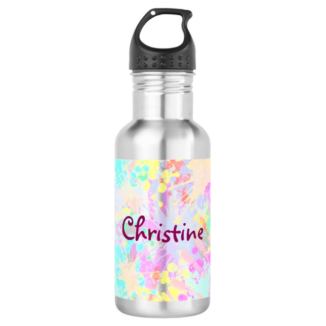 holiES - Splashes seamless pattern pastel 1 532 Ml Water Bottle (Front)