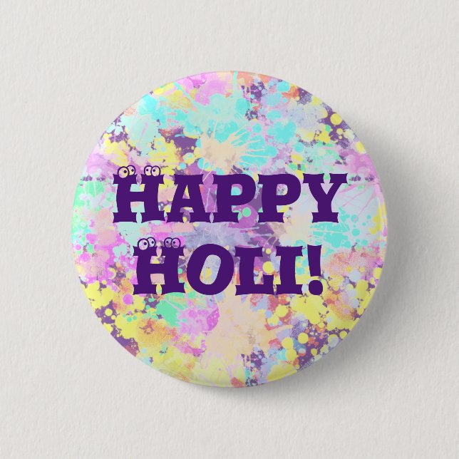 holiES - Splashes seamless pattern pastel 1 6 Cm Round Badge (Front)