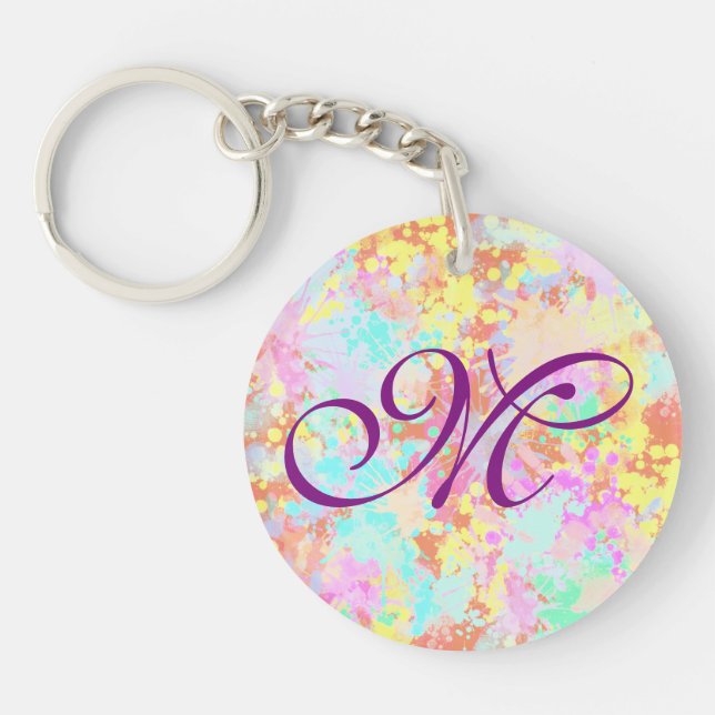 holiES - Splashes seamless pattern pastel 1 Key Ring (Front)