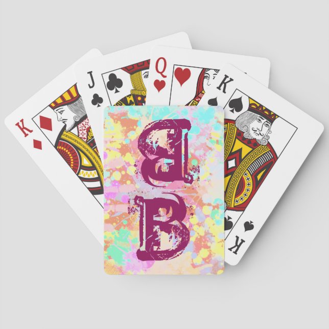 holiES - Splashes seamless pattern pastel 1 Playing Cards (Back)
