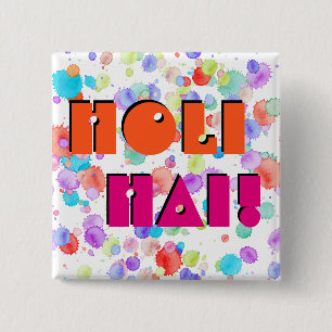 holiES - Splatter multicolored 1 + your backgr. 15 Cm Square Badge