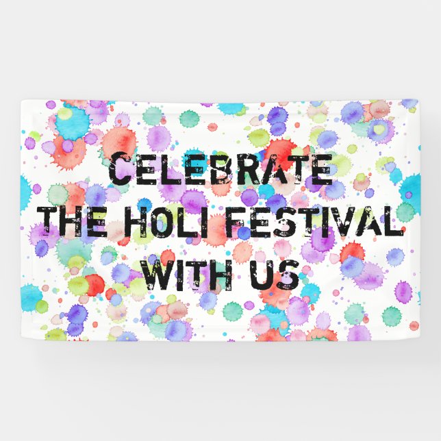 holiES - Splatter multicolored 1 + your backgr. Banner (Horizontal)