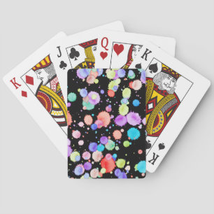 holiES - Splatter multicolored 1 + your backgr. Playing Cards