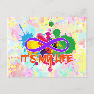 holiES - Splatter multicolored 1 + your backgr. Postcard