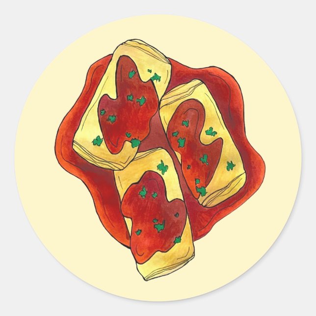 Holishkes Stuffed Cabbage Roll Jewish Cooking Food Classic Round Sticker (Front)