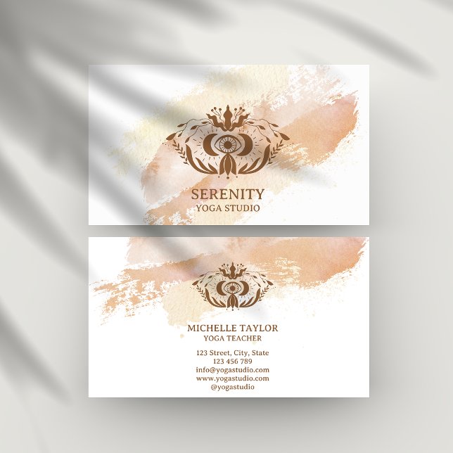 Holistic Celestial Moon Third Eye Yoga Business  Business Card (Creator Uploaded)