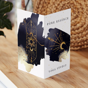 Holistic Celestial Sun & Moon Dark Watercolou Ink Business Card