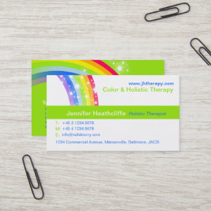 Holistic colour therapy company business card