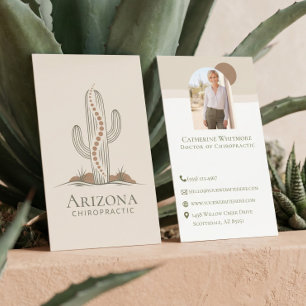 Holistic Desert Cactus Spine Chiropractor Photo Business Card