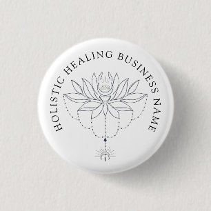Holistic Healing Lotus Flower Business 3 Cm Round Badge