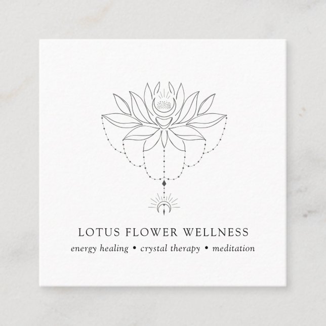 Holistic Healing Lotus Flower Business Card (Front)
