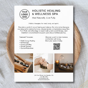 Holistic Health Therapist Logo QR White Business  Flyer