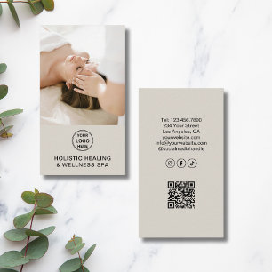 Holistic Health Therapist Professional QR Code Business Card