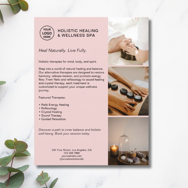 Holistic Health Therapist Promotional Business  Flyer (Create your own promotional business flyer)