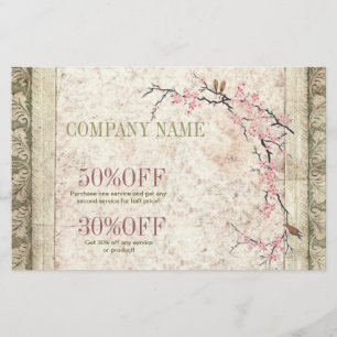 holistic health Yoga Zen SPA cherry Blossom Sakura Flyer