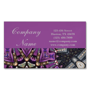 holistic massage therapist Yoga Purple Mandala Magnetic Business Card