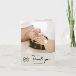 Holistic Therapist Health Coach Neutral Beige Thank You Card