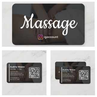 Holistic Therapy Massage Services Elegant Modern Business Card