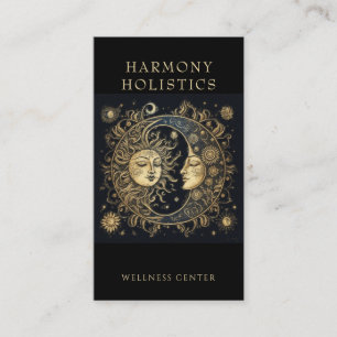 Holistic Wellness Centre Celestial Sun Moon Business Card