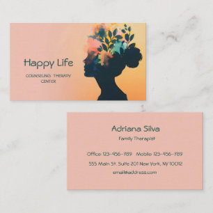 Holistic Wellness Mind, Body Spirit Therapist pink Business Card