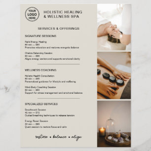 Holistic Wellness Services Menu Logo Photo QR