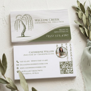 Holistic Willow Tree Chiropractor Clinic Photo Business Card