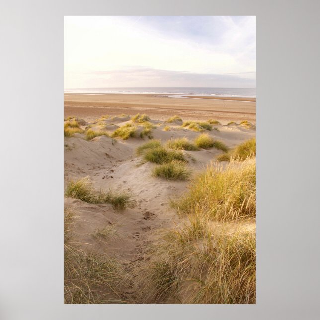 Holkham Beach Sand Dunes, Norfolk Coast Poster (Front)