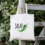 Holla Jalapeno Tote<br><div class="desc">Holla! Funny play-on-words tote bag features a watercolor jalapeno illustration and handwritten-style font.</div>