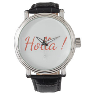 Holla ! Vintage Black Leather Strap Watch