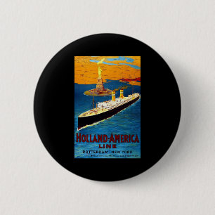 Holland America Line Rotterdam New York 6 Cm Round Badge