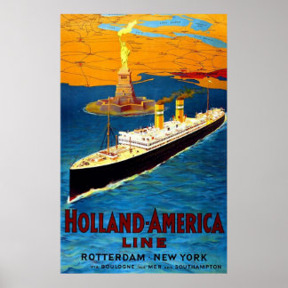 Holland America Line Rotterdam New York Poster