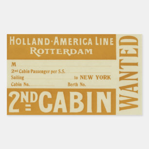 Holland America Line Rotterdam Rectangular Sticker