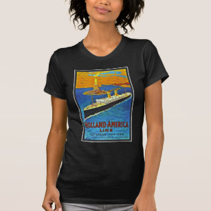 Holland America Line Vintage Travel Poster T-Shirt