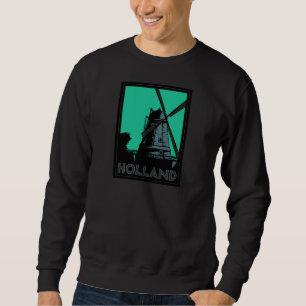 holland art deco vintage retro travel poster sweatshirt