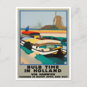 Holland bulb time vintage travel Postcard