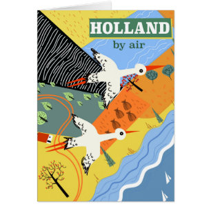 Holland by air vintage vacation print