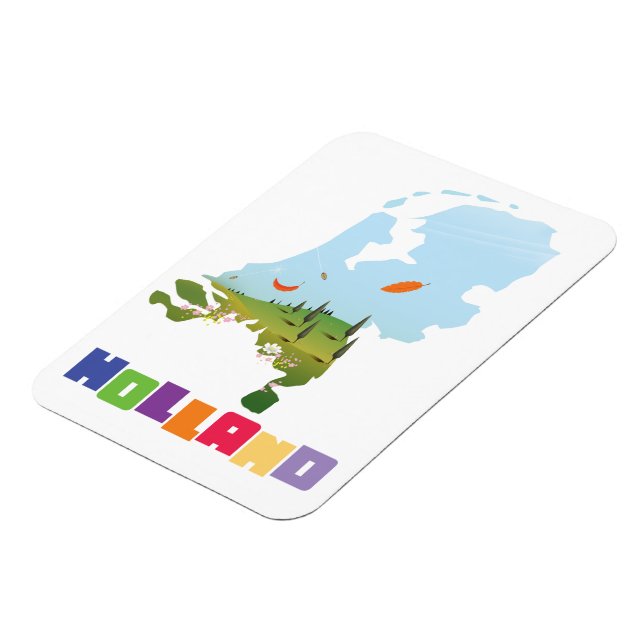 Holland cartoon map magnet (Left Side)