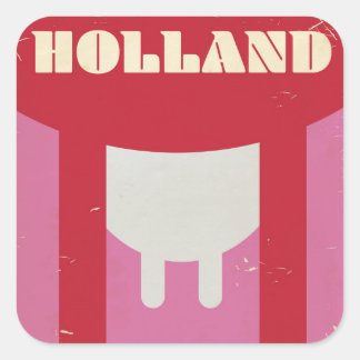 Holland Dairy cow vintage travel poster Square Sticker
