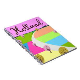 Holland fields travel poster notebook