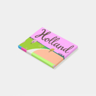 Holland fields travel poster post-it notes