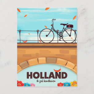 Holland "Ik zal handhaven" Bicycle travel poster. Postcard