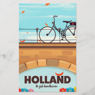 Holland "Ik zal handhaven" Bicycle travel poster. Stationery