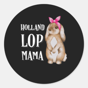 Holland Lop Bunny Mama Rabbit Lovers Classic Round Sticker