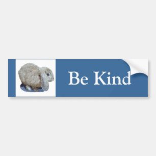 Holland Lop Ear Rabbit "Be Kind" Bumper Sticker