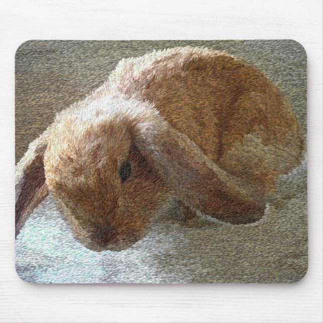 Holland Lop Eared Rabbit Mouse Pad (Front)