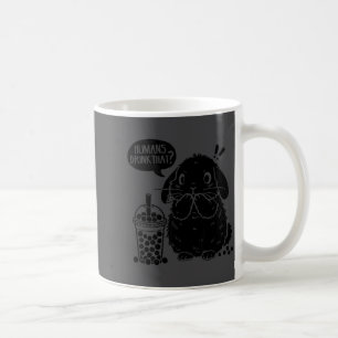 Holland Lop Rabbit And Boba Tea Funny Bunny Bubble Coffee Mug