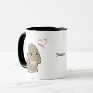 Holland lop with heart  mug