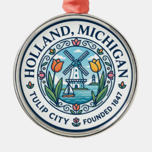 Holland, Michigan Michigan Metal Ornament